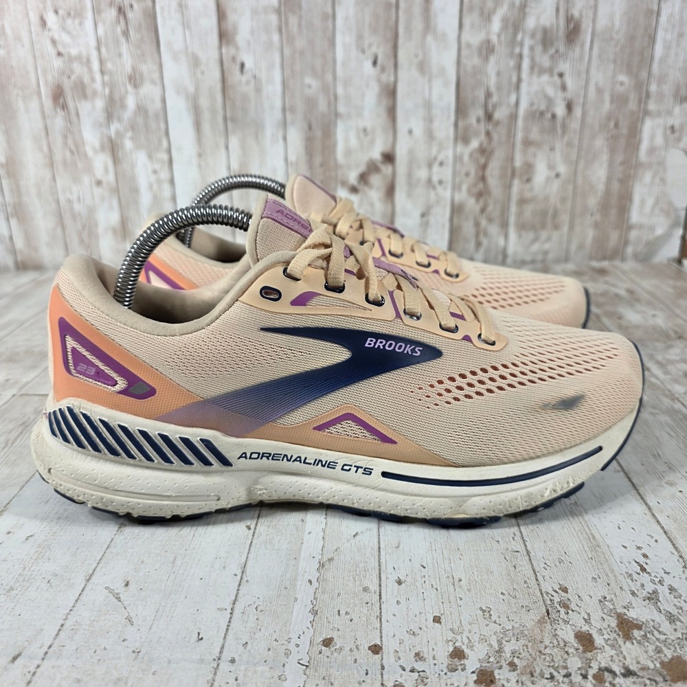 Brooks Adrenaline GTS 23 Womens Running Shoes Peach Purple 1203811B795 Size 10